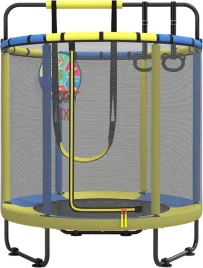 trampolina-dla-dzieci-16-m-z-obrecza-do-koszykowki-zolto-niebieska