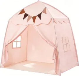 namiot-tipi-dla-dzieci-2w1-z-lampkami-led-i-flagami-rozowy