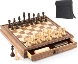 magnetyczne-szachy-i-warcaby-2w1-drewno-orzechowe-30-cm-z-szuflada
