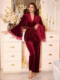 shein-czerwona-pizama-komplet-bluzka-spodnie-gti-s06-m