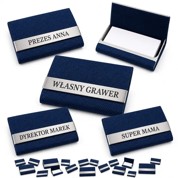 WŁASNY GRAWER WIZYTOWNIK PREMIUM Z GRAWEREM ETUI NA WIZYTÓWKI POKROWIEC