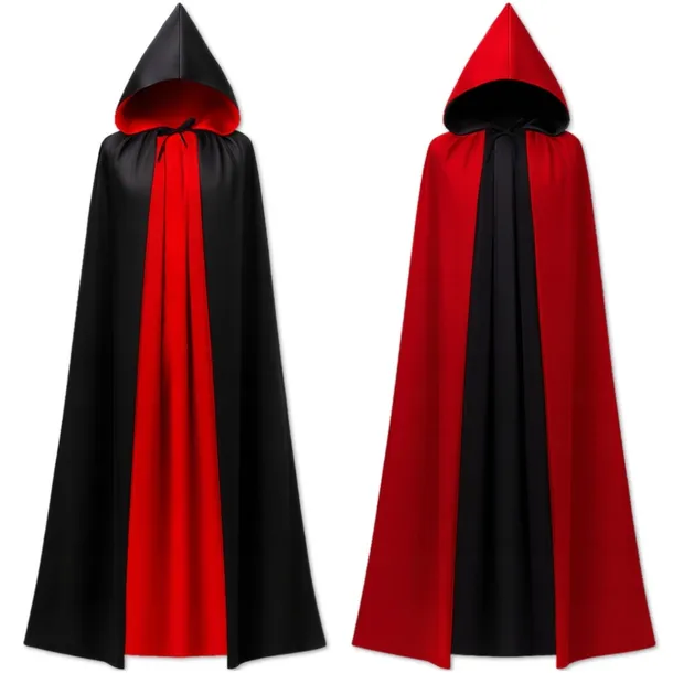 PELERYNA WAMPIRA STRÓJ KOSTIUM NA HALLOWEEN DWUSTRONNY DWUKOLOROWY 140 CM