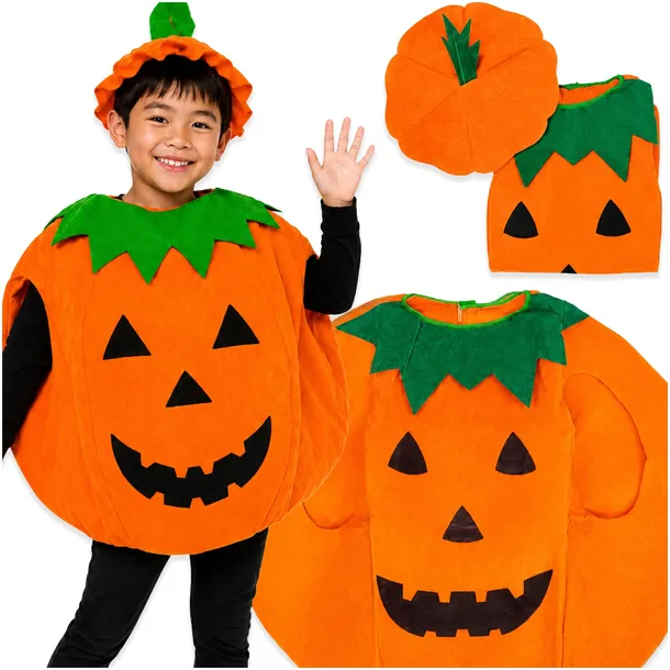 STRÓJ DYNIA HALLOWEEN PUMPKIN PRZEBRANIE KOMPLET CZAPKA KOSTIUM DLA DZIECI