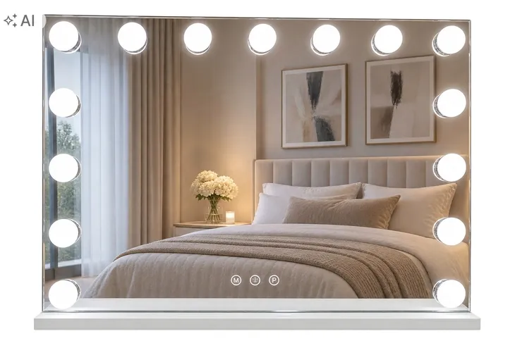Lustro kosmetyczne LED do makijażu PODŚWIETLANE 3 barwy dotykowe 58x46 cm