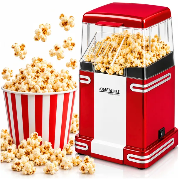 MASZYNA DO POPCORNU DOMOWA URZĄDZENIE MASZYNKA MINI BEZTŁUSZCZOWA 1500W