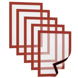 koszulka-magnetyczna-ramka-czerwona-a4-zestaw-5-sztuk