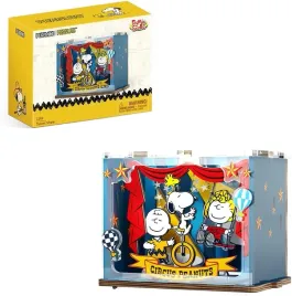 puzzle-3d-snoopy-cyrk-z-drewna-ruchome-postacie-zestaw-montazowy