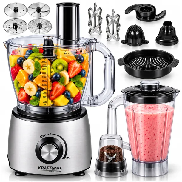 ROBOT KUCHENNY WIELOFUNKCYJNY 1800W BLENDER WYCISKARKA MALAKSER SZATKOWNICA