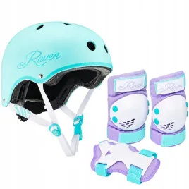 zestaw-raven-kask-essto-mint-xs-ochraniacze-verba-violet-mint-xs