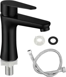 bateria-umywalkowa-czarna-matowa-jednouchwytowa-z-wezem-80-cm-do-zimnej