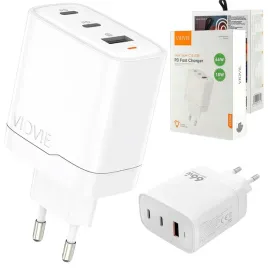 vidvie-ladowarka-sieciowa-30w-usb-c-usb-a-3-porty-szybkie-ladowanie-biala