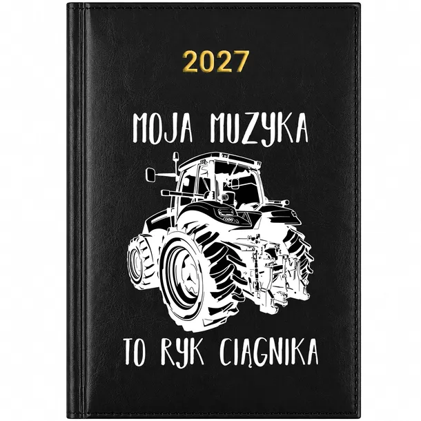 KALENDARZ KSIĄŻKOWY 2027 A5 TERMINARZ PREZENT DLA ROLNIKA ŚMIESZNY CZARNY