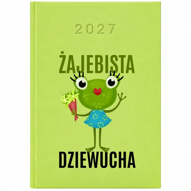 KALENDARZ KSIĄŻKOWY 2027 A5 TERMINARZ PREZENT DO FIRMY ZABAWNY SELEDYNOWY