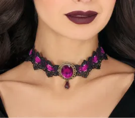 choker-liliowo-czarny-hallowen