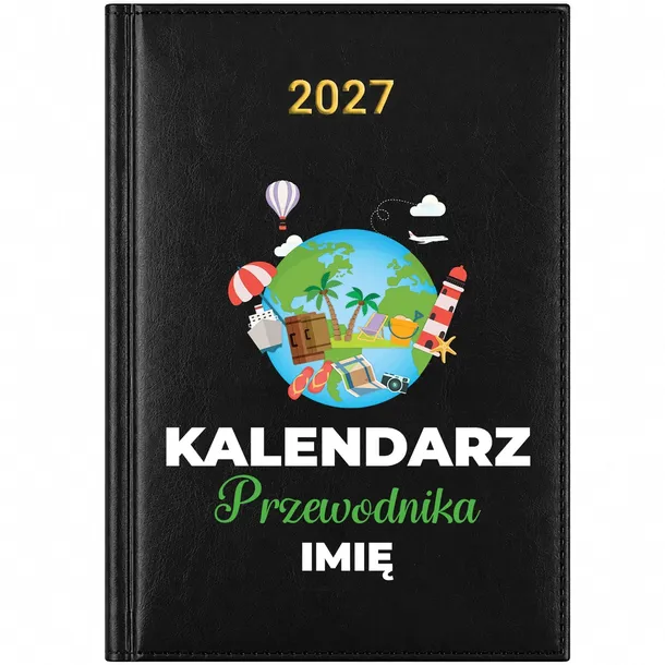 KALENDARZ KSIĄŻKOWY 2027 A5 TERMINARZ PREZENT DLA PRZEWODNIKA IMIĘ CZARNY
