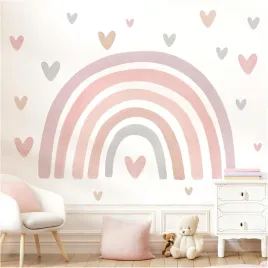 naklejka-scienna-tecza-i-serca-dla-dzieci-little-deco-147x147-cm