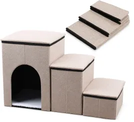schodki-dla-psa-kota-3-stopnie-42cm-domek-schowek-skladane-bezowe-i316