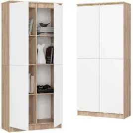 regal-biurowy-80-cm-2d-8-polek-na-ksiazki-do-biura-pokoju-dab-sonoma-bialy