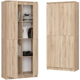 regal-biurowy-80-cm-2d-8-polek-na-ksiazki-do-biura-pokoju-dab-sonoma