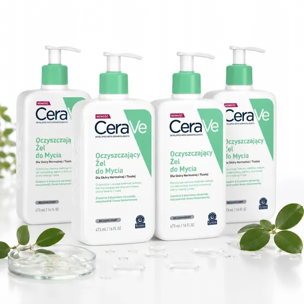 CeraVe Oczyszczający Żel Do Mycia 4 x 473 ml Zestaw Foaming Cleanser