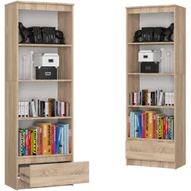 regal-biurowy-otwarty-z-szuflada-4-polki-na-ksiazki-60-cm-dab-sonoma