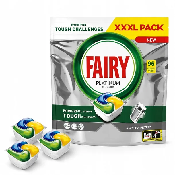 Fairy Platinum All In One Lemon 96 szt.