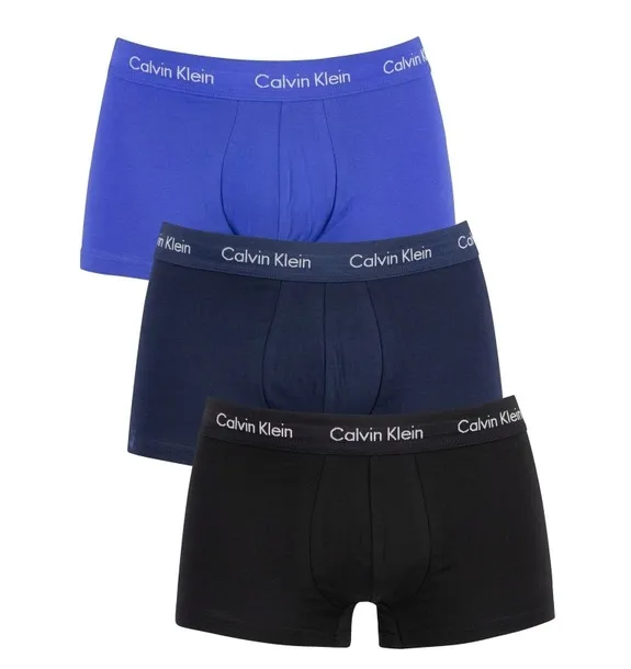 Calvin Klein Bokserki Męskie 3-Pak U2664G Granat Niebieski Czarny Rozmiar S
