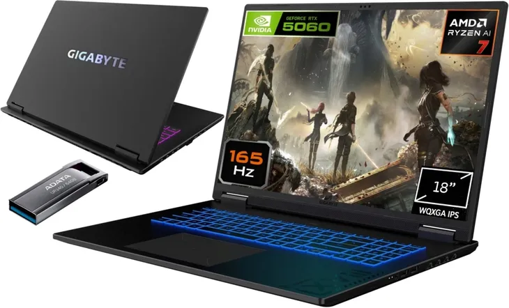 DLA GRACZA GIGABYTE A18 R7 260 RTX5060 512GB 24GB 165Hz WQXGA 18 CALI WIN11