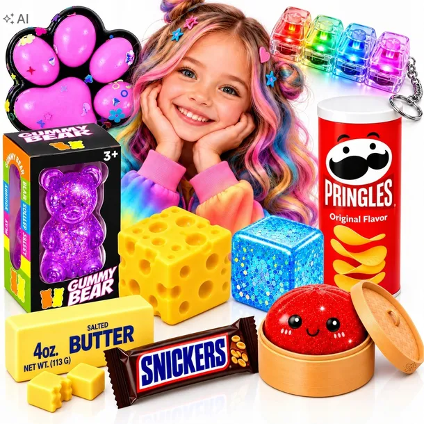 Zestaw 9w1 Gniotków Antystresowych Squishy Sensoryczne Zabawki dla Dzieci