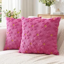 zestaw-2-poszewek-dekoracyjnych-40x40-cm-rozowo-czerwone-kwiatowy-wzor