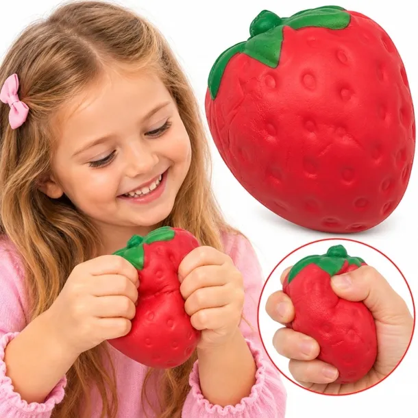GNIOTEK ANTYSTRESOWY TRUSKAWKA 10 CM SQUISHY ZABAWKA SENSORYCZNA