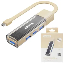 hub-usb-unitek-dwukierunkowy-usb-c-usb-5gbps-4x-usb-a-kremowy
