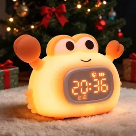 budzik-dzieciecy-krab-silikonowy-z-lampka-nocna-led-pomaranczowy