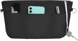 organizer-do-torebki-czarny-nylonowy-skladany-13-kieszeni-z-karabinczykiem