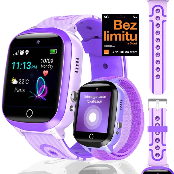 Smartwatch dla dzieci zegarek rozmowy lokalizacja GPS wiadomości