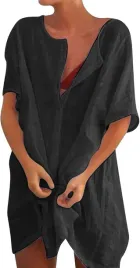 sukienka-koszulowa-damska-tunika-na-lato-rozmiar-l-xl-czarna-guziki-pachy
