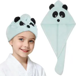 recznik-turban-do-wlosow-koralowy-polar-niebieska-panda-chlonny-czepek