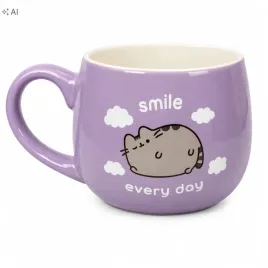 kubek-ceramiczny-kot-kotek-pusheen-smile-every-day-300ml-fioletowy-kubeczek