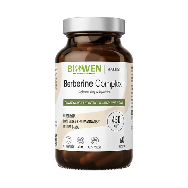 Biowen Berberine Complex+ Berberyna Morwa Biała Kozieradka 60 kapsułek