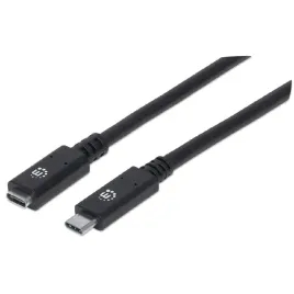 manhattan-kabel-przedluzacz-usb-c-3-2-gen2-m-f-100w-5a-50-cm-czarny