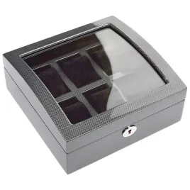kwadratowa-szkatulka-pudelko-na-6-zegarkow-carbon-fiber-and-czarny-welur