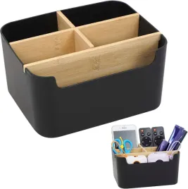 organizer-biurko-bambusowy-5-przegrodek-czarny-drewniane-pudelko