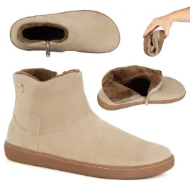 damskie-botki-barefoot-zimowe-skorzane-ocieplane-futerkiem-olivier-202mp-be