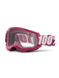gogle-strata-2-junior-100percent-rozowe-przezroczyste-soczewki-sporty-zimowe