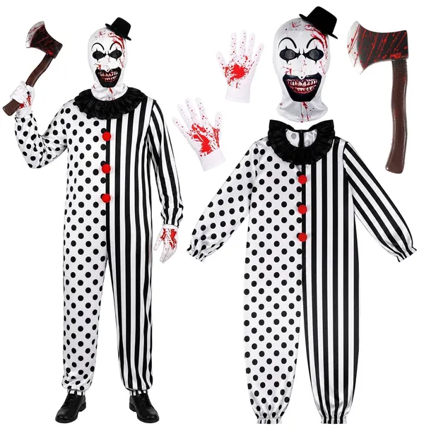 KOSTIUM KLAUN ZABÓJCA TERRIFIER HALLOWEEN STRÓJ KARNAWAŁ DOROSŁY HORROR