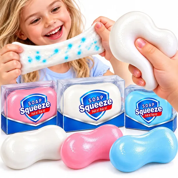 CHRUPIĄCY CRUNCHY GNIOTEK MYDŁO ANTYSTRESOWY SENSORYCZNY SQUISHY MYDEŁKO