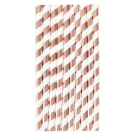 slomki-papierowe-do-picia-napojow-drinkow-rose-gold-paski-urodziny-10szt