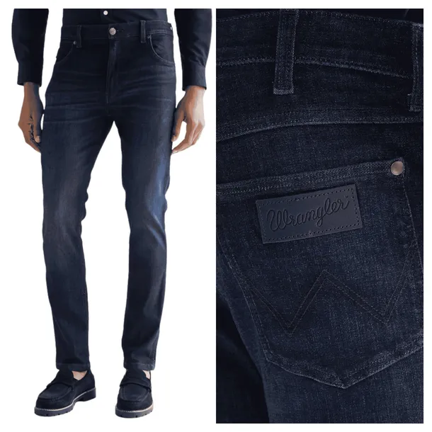 Spodnie Męskie Wrangler Larston Niebieskie Jeansy Dopasowane W32 L34
