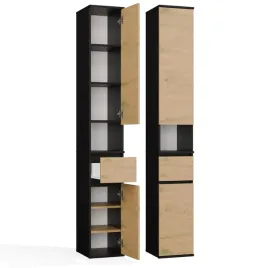 szafka-slupek-lior-2d1s-czern-dab-artisan-regal-szuflada-do-pokoju-biura