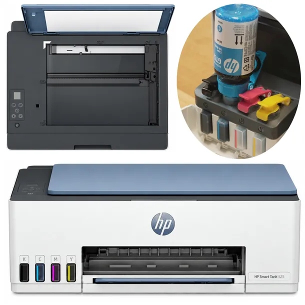 Drukarka Wielofunkcyjna Atramentowa Kolorowa HP Smart Tank 525 Skaner USB